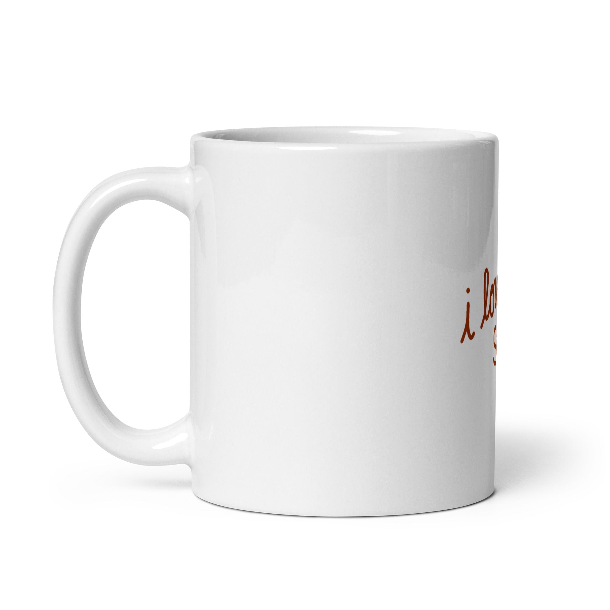 White glossy mug