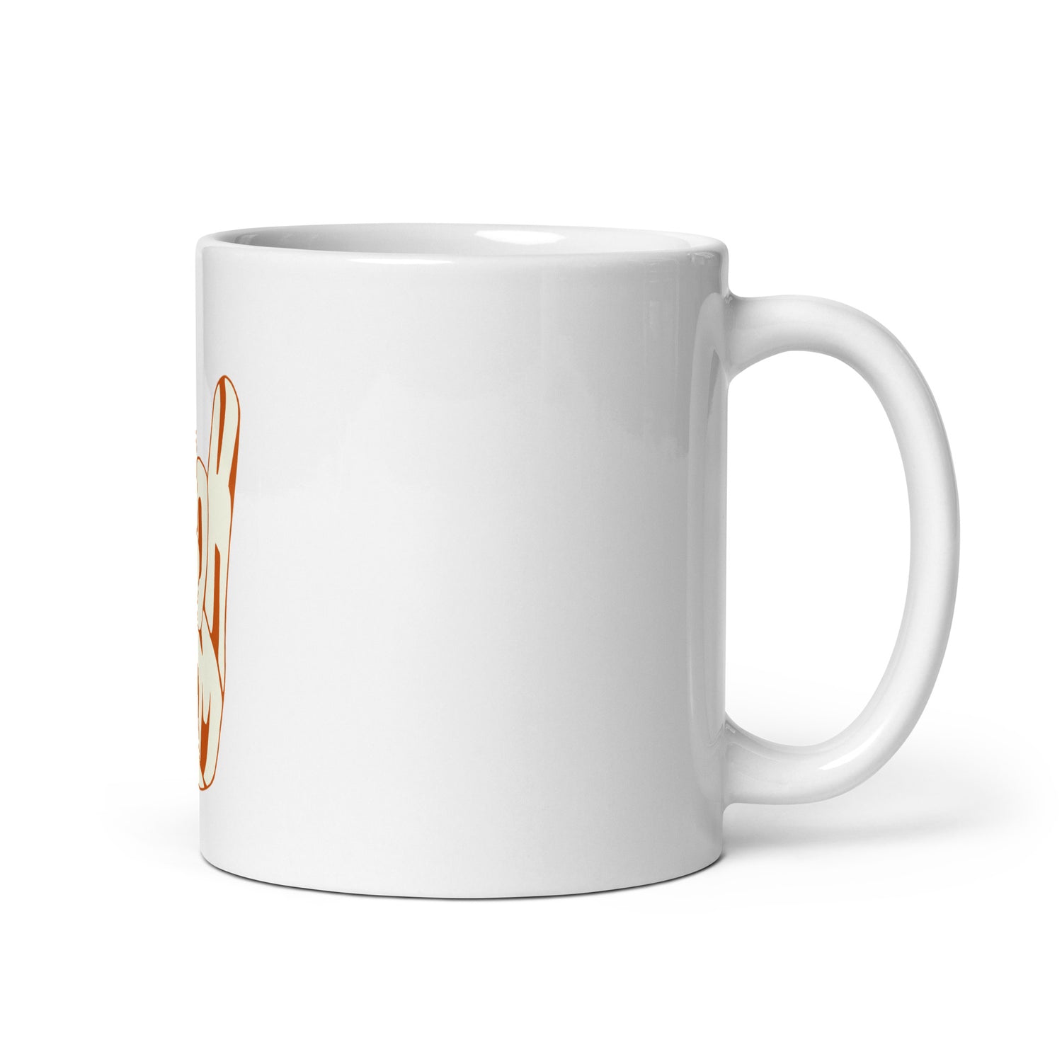 White glossy mug