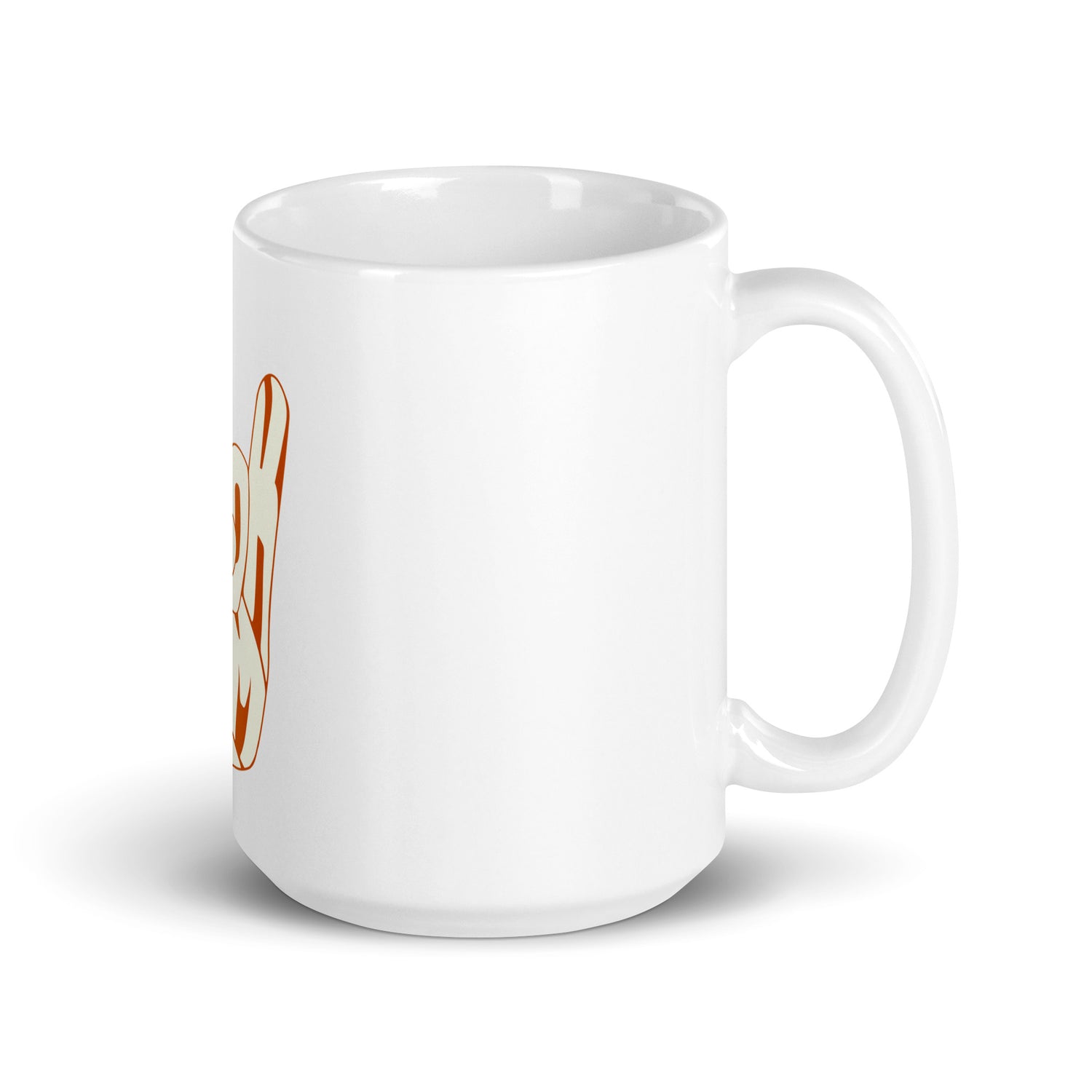 White glossy mug